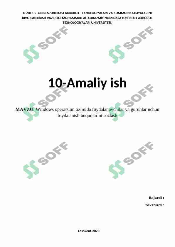 Windows operatsion tizimida foydalanuvchilar va guruhlar uchun foydalanish huquqlarini sozlash 1