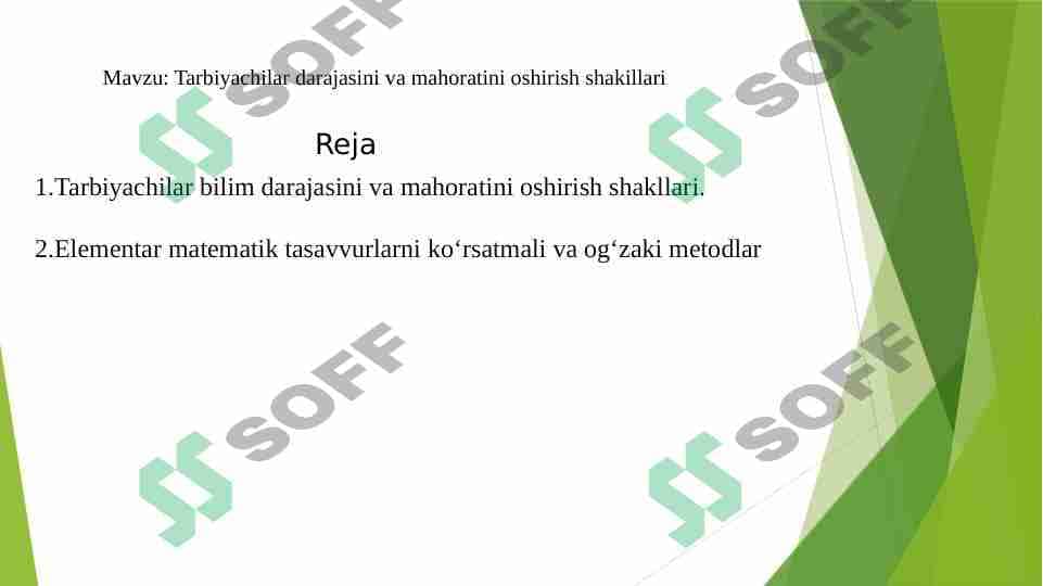 Tarbiyachilar darajasini va mahoratini oshirish shakillari 1