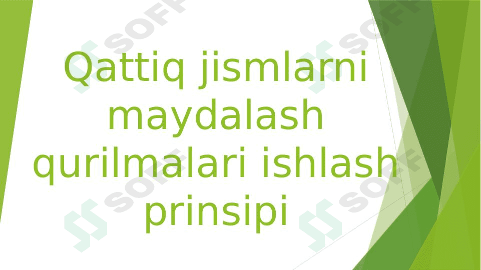 Qattiq jismlarni maydalash qurilmalari ishlash prinsipi 1