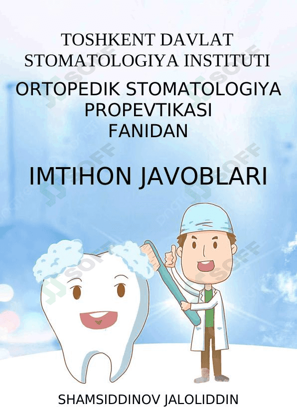 Ortopedik stomatologiya propedivtikasiga oid qo'llanma! 1