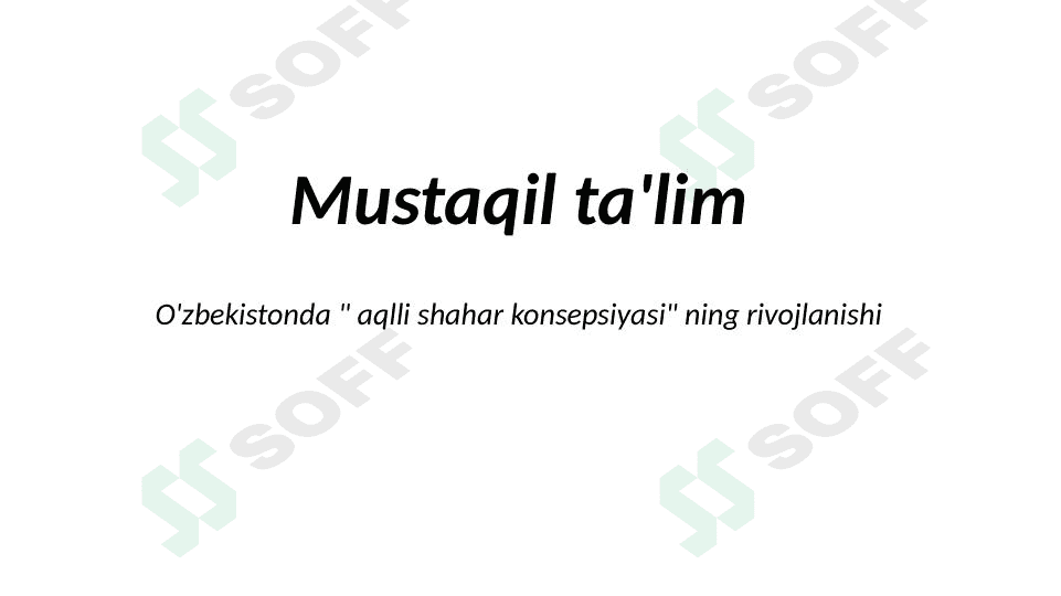 Aqilli shahar konsepsiyasi 1