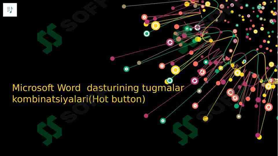 Microsoft Word dasturining tugmalar kombinatsiyalari 1
