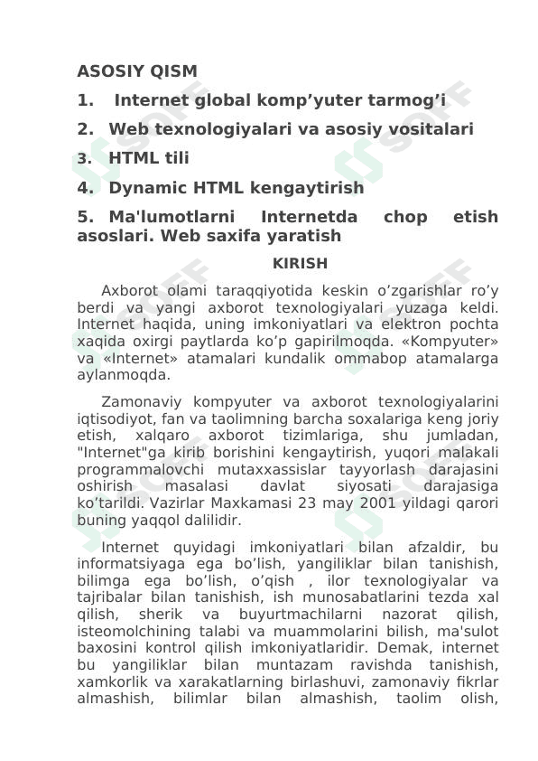 Internet global tarmog`i 1