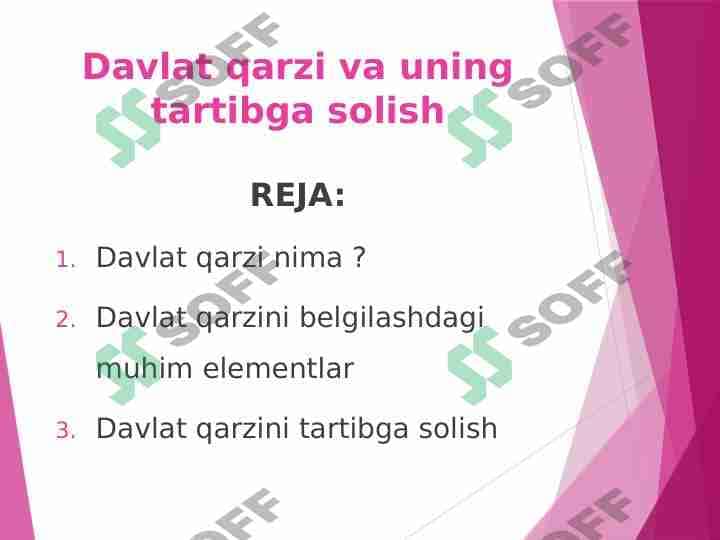 Davlat qarzi va uning tartibga solish 1