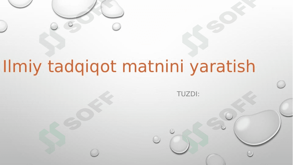 Ilmiy tadqiqot matnini yaratish 1