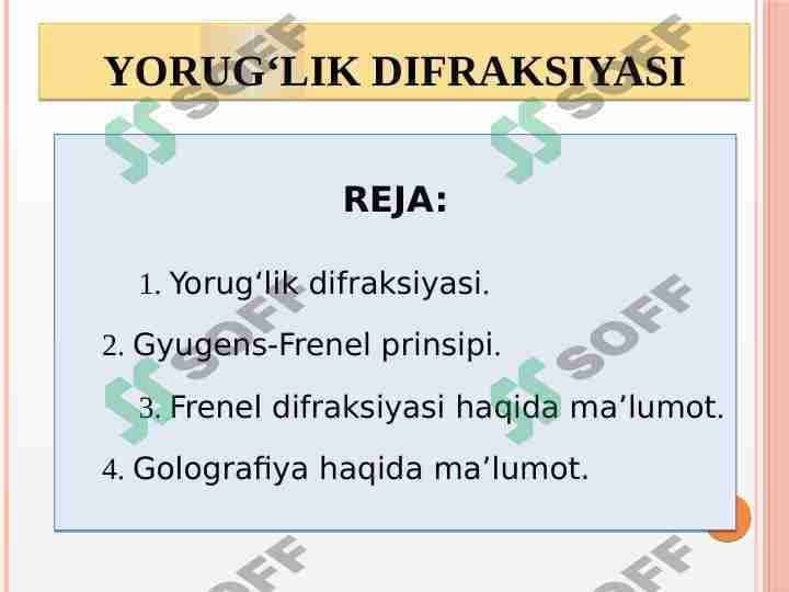 Yorug‘lik difraksiyasi 1
