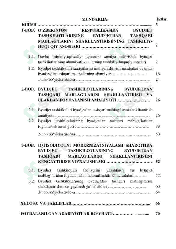 BYUDJET TASHKILOTLARINING BYUDJETDAN TASHQARI MABLAG'LARINI SHAKLLANTIRISH MASALALARI 2