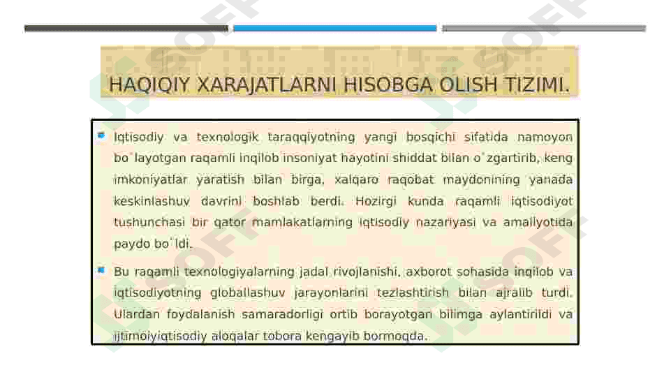 Haqiqiy xarajatlarni hisobga olish tizimi 2