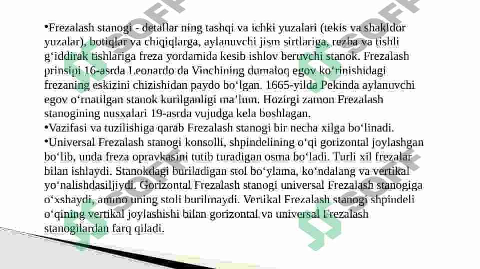 Frezerlash dastgohlari va ularni turlari 2