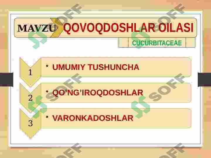 QOVOQDOSHLAR OILASI CUCURBITACEAE 2