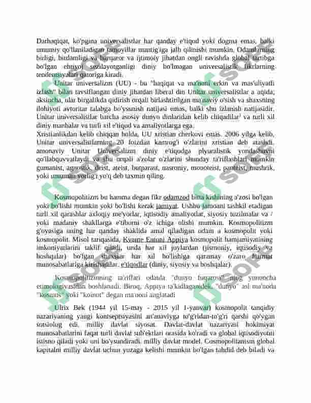 Universalizm va kosmopolitizm g’oyalarining yoshlar ma’naviyatiga ta’siri 2