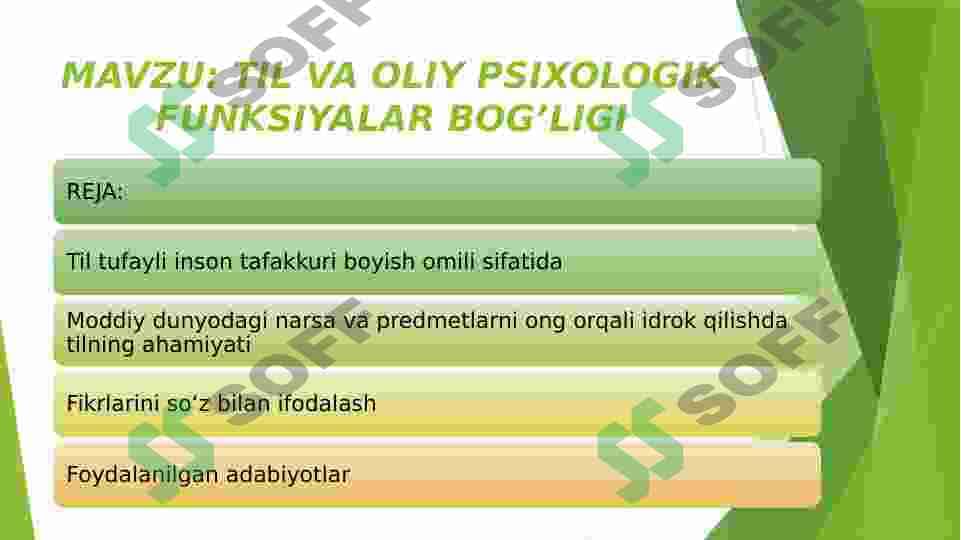 TIL VA OLIY PSIXOLOGIK FUNKSIYALAR BOG’LIGI 2