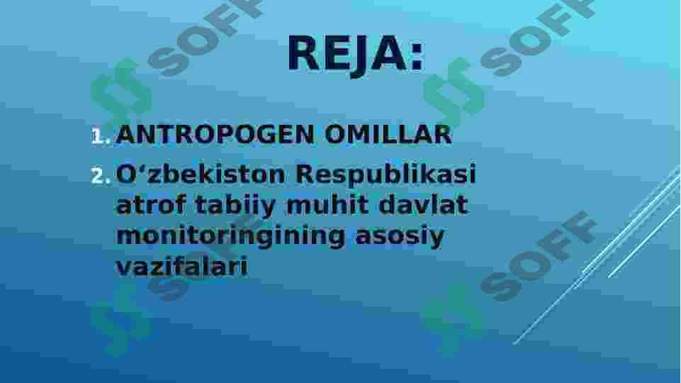 TUPROQ QOPLAMINING ANTROPOGEN OMILLAR TASIRIDA IFLOSLANISH MUAMMOLARI 2