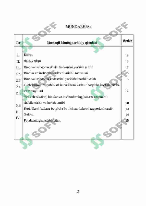 Bino va inshootlar davlat kadastrini yuritish bosqichlari  mavzusi 2
