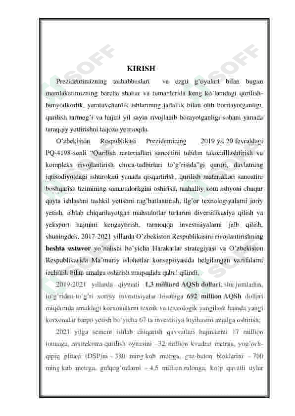 Ko’p bo’shliqli  g’isht ishlab chiqarish korxonasini loyihalash, mahs. 1,1mln. dona 2