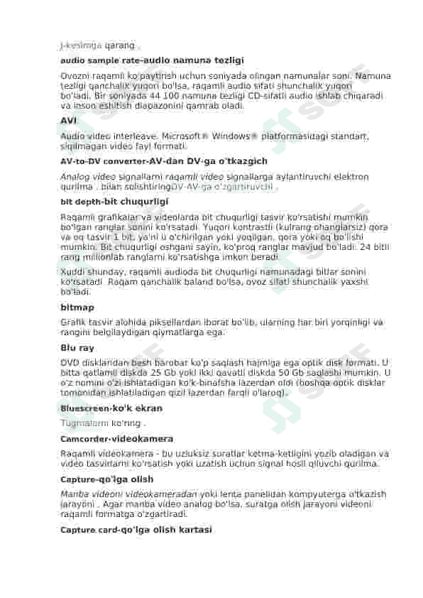 premiere pro dasturi uchun glossary montajda ishlatiladigan terminlar o'zbekcha 2