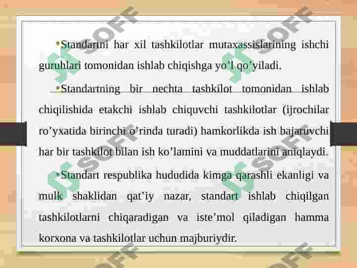 Standartlashtirish bo'yicha ishlarning samaradorligi 2