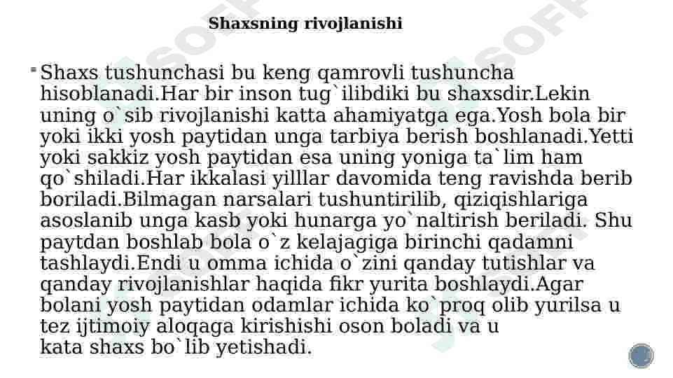 Shaxs tarbiyasi 2