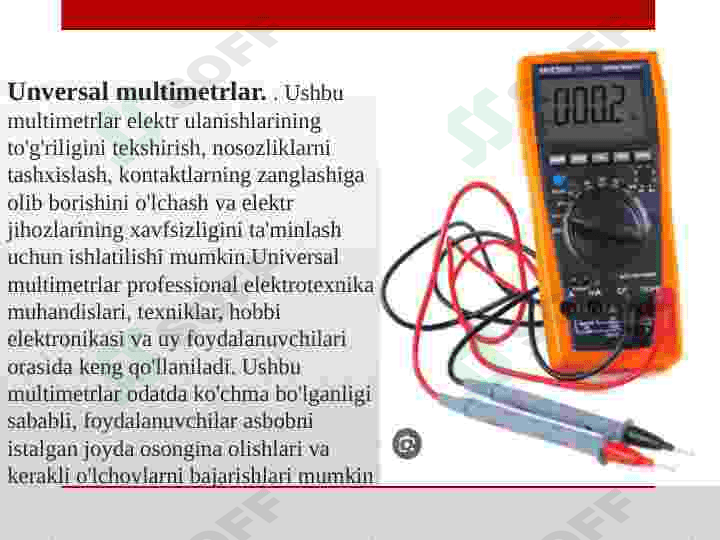 Elektr o`lchov asboblari 2