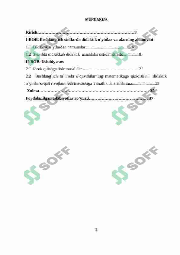 BOSHLANG`ICH TA`LIMDA O`QUVCHILARNING MATEMATIKAGA QIZIQISHNING DIDAKTIK O`YINLAR ORQALI RIVOJLANTIRISH 2