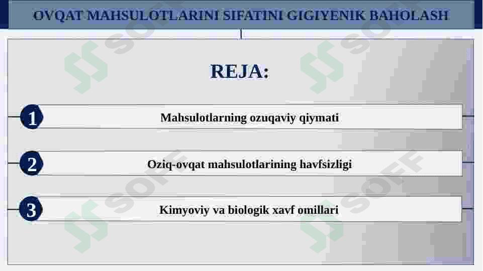 OVQAT MAHSULOTLARINI SIFATINI GIGIYENIK BAHOLASH 2