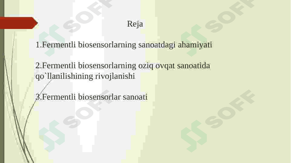 Fermentli biosensorlarning oziq ovqat sanoatida qoʻllanilishi 2