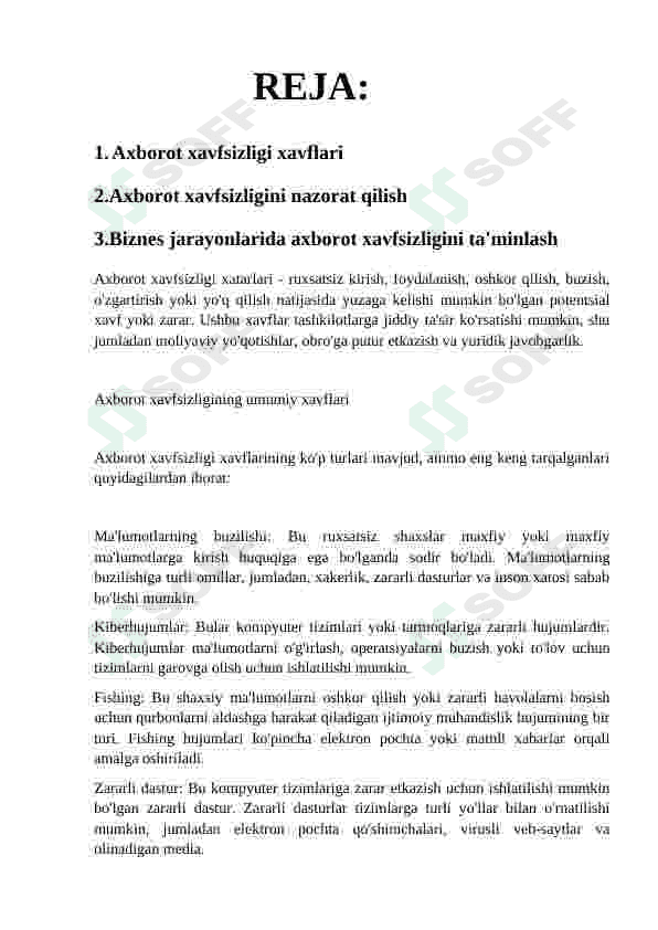 Biznes jarayonlarining axborot xavfsizligi 2