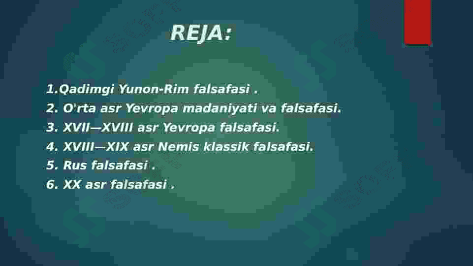 Falsafa taraqqiyot bosqichlari. 2