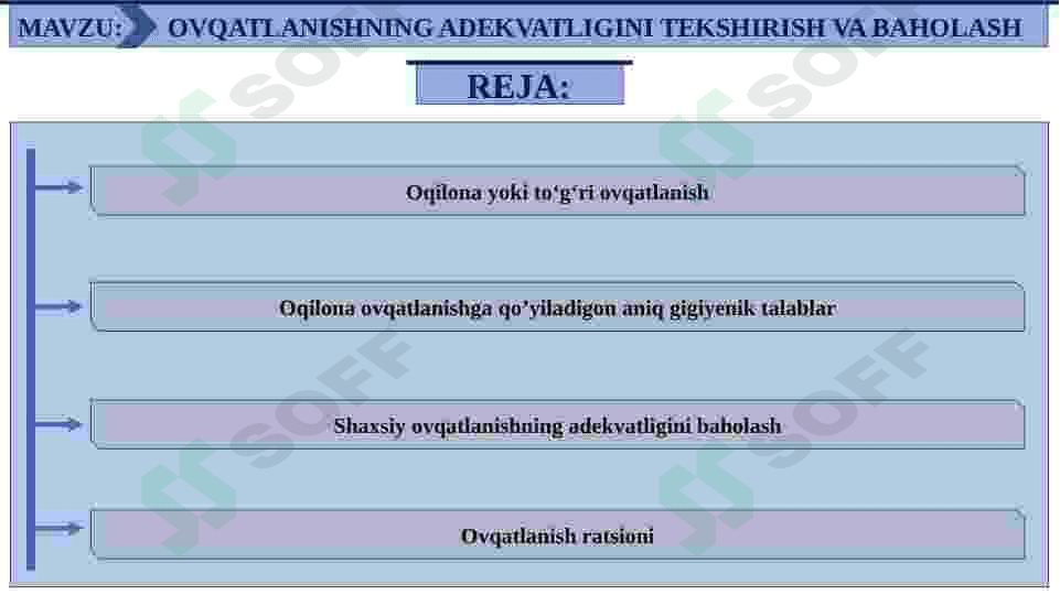 OVQATLANISHNING ADEKVATLIGINI TEKSHIRISH VA BAHOLASH 2