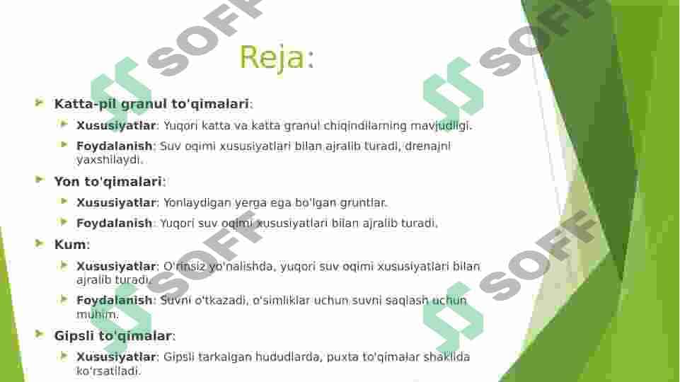 O'zbekiston Respublikasidagi mavjud gruntlarning turlari va ularning xususiyatlari 2