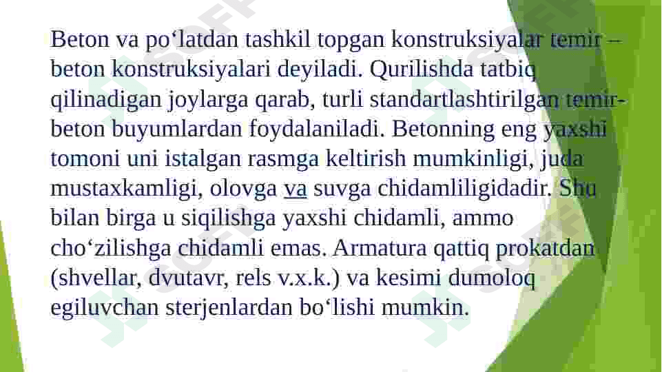 Qurilish  konstruksiyalarining chizmalari. Ularning turlari shartli belgilar. Temir beton va metall konstruksiyalarning chizmasi. 2