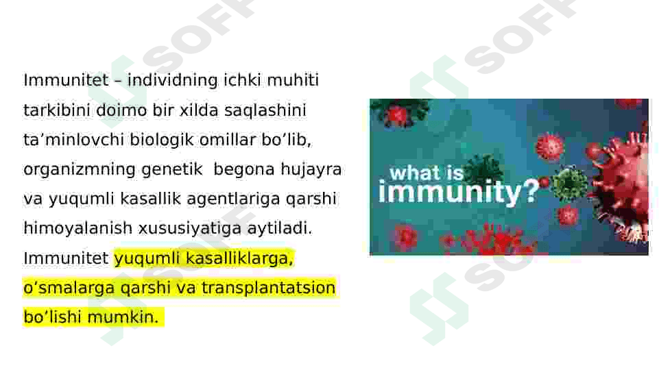 Immunitet haqida taqdimot 2