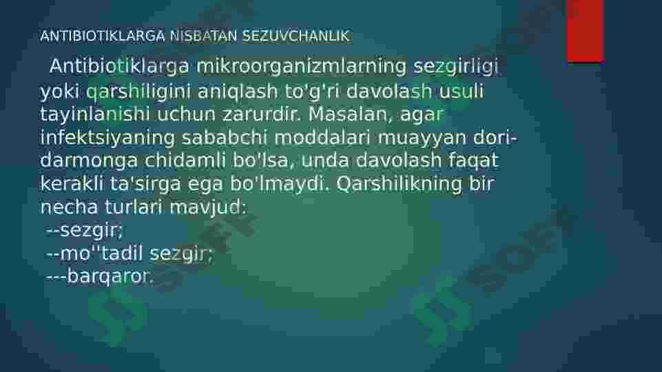 BAKTERIYALARNING ANTIBIOTIK FAGLARGA BO’LGAN SEZGIRLIGINI ANIQLASH 2