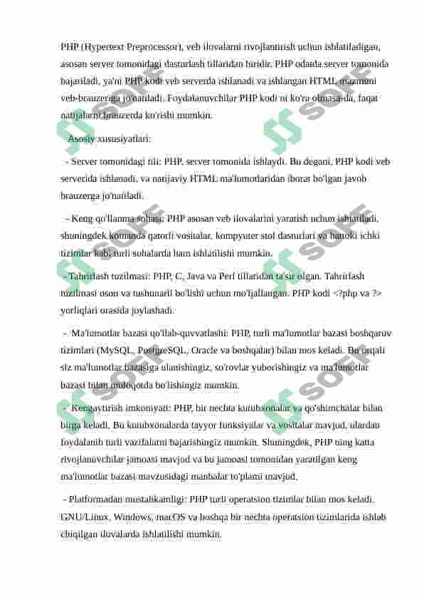 PHP DA MALUMOTLAR BAZASI BILAN ISHLASH 2