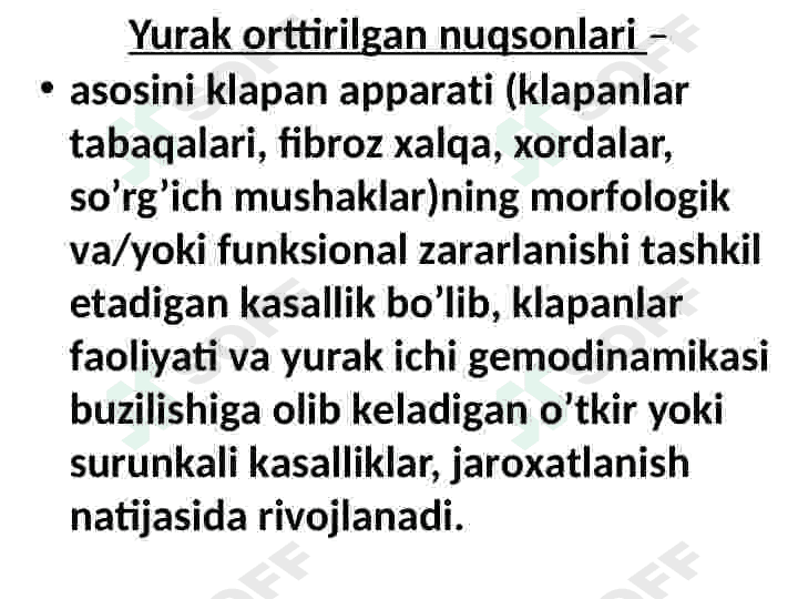 Yurak mitral va aortal nuqsonlari 2