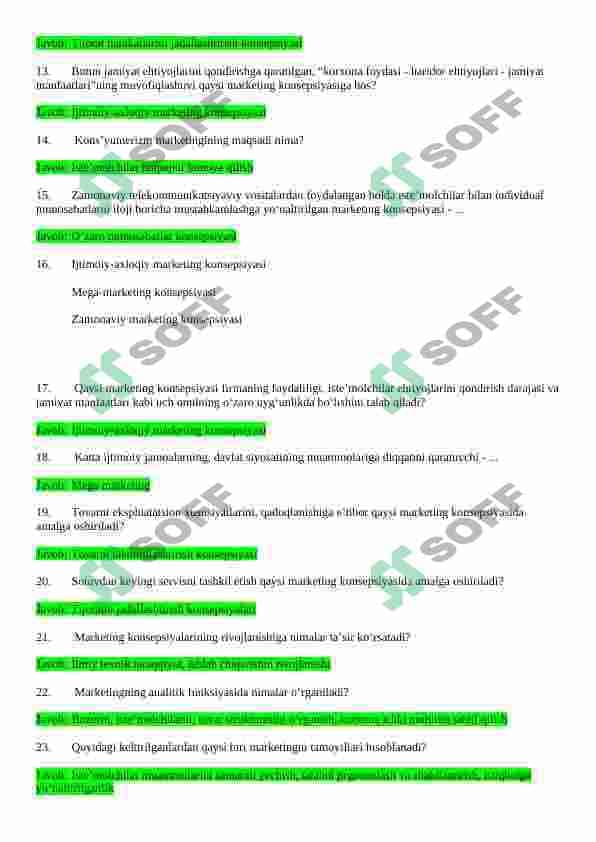 Marketing test javoblari 2