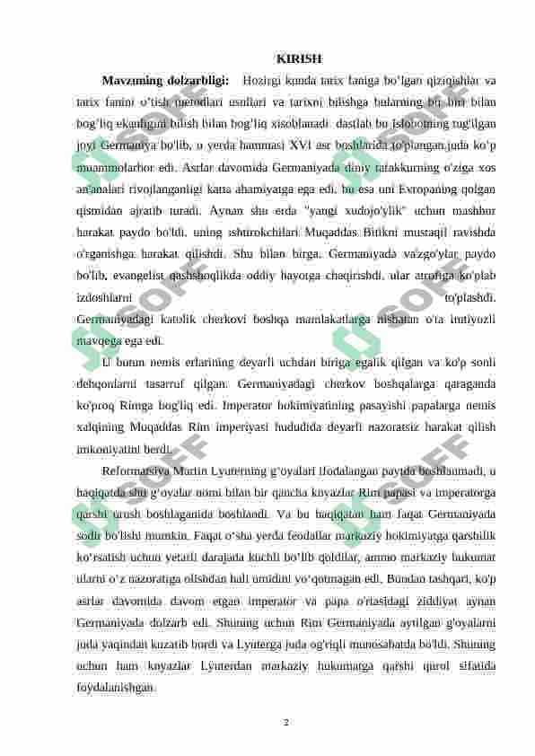 Tarixni o’qitishda reformatsiya mavzusini orgatish 2