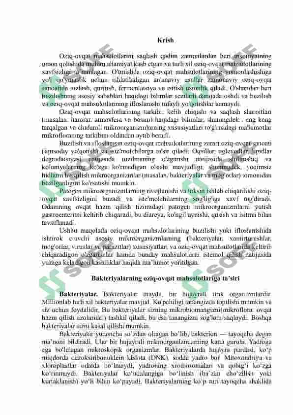 Oziq-ovqat xavfsizligini ta’minlashda bakteriyalarning ahamiyati 2