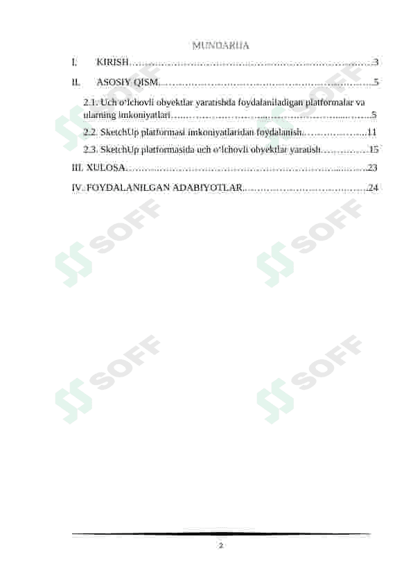 Sketch Up dasturida uch oʻlchovli obyektlar yaratish 2