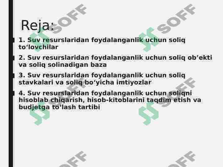 Suv resurslaridan foydalanganlik uchun soliq 2