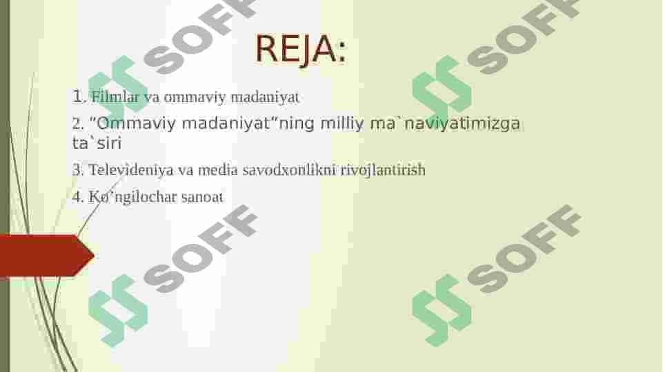 FILMLAR, OMMAVIY  MADANIYAT TELEVIDENIYE MEDIA SAVODXONLIKNI RIVOJLANTIRISH 2