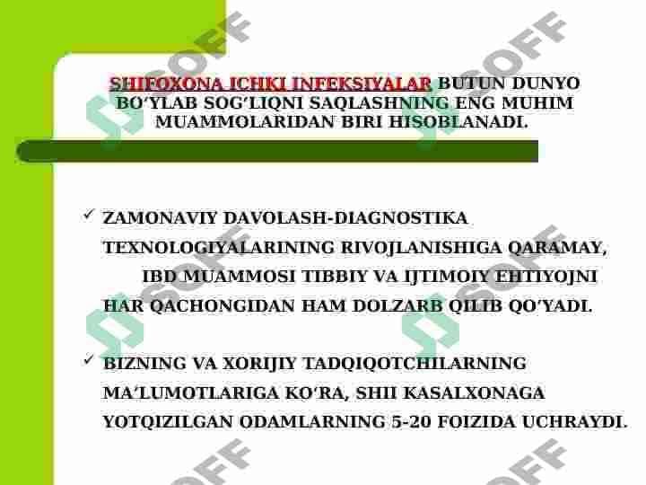 SHIFOXONA ICHI INFEKSIYASI 2