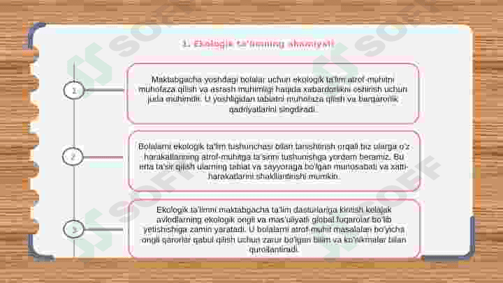 Maktabgacha yoshdagi bolalarga ekologik  tarbiya berish. 2