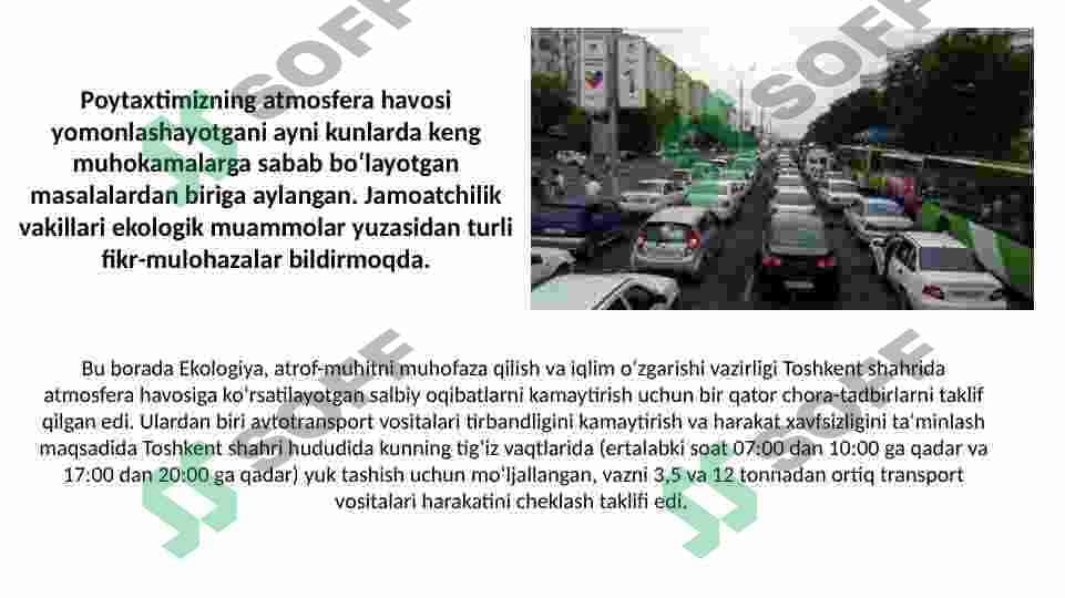 Atmosferani avtotransportlar bilan ifloslanishi 2