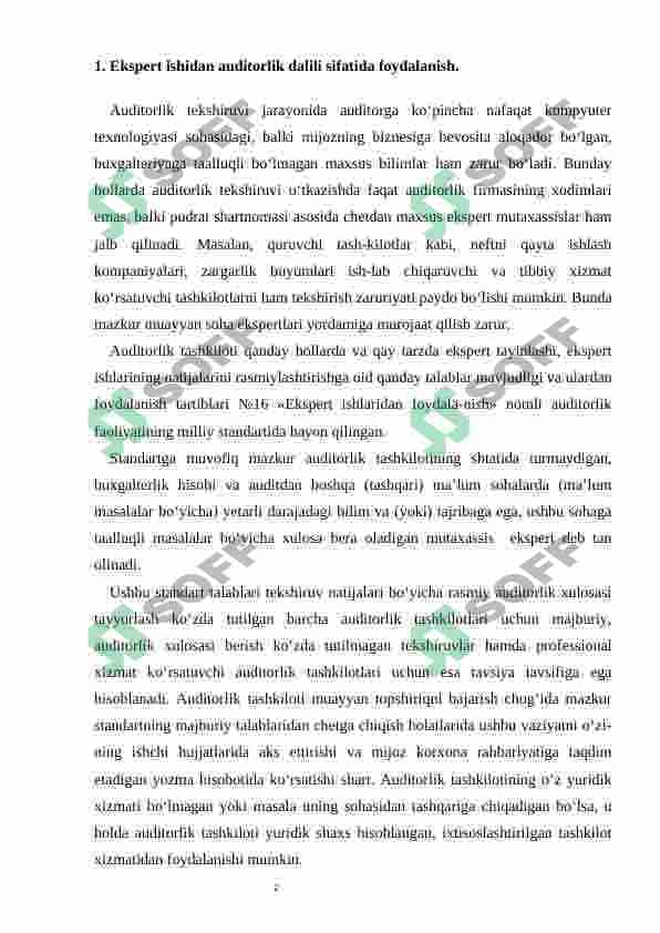 Ekspert xulosasining tarkibi va uning tuzulishi 2