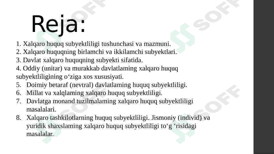 Zamonaviy xalqaro huquq subyektlari 2