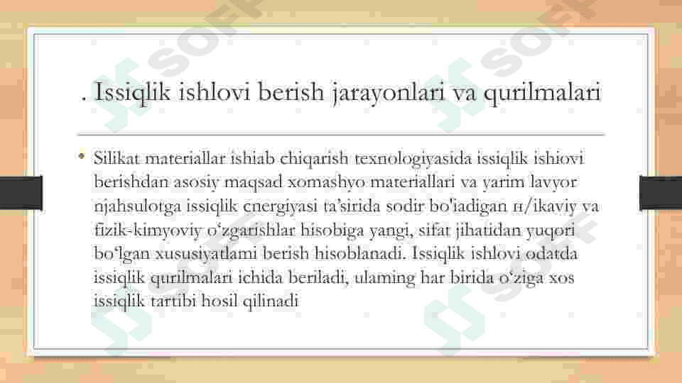 Issiqlik qurilmalari. 2