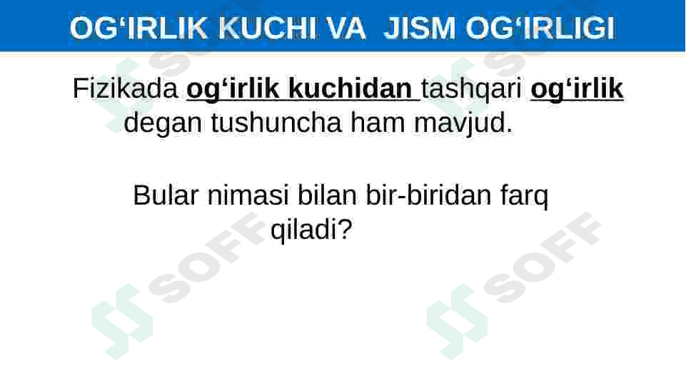 Jismning og'irligi 2