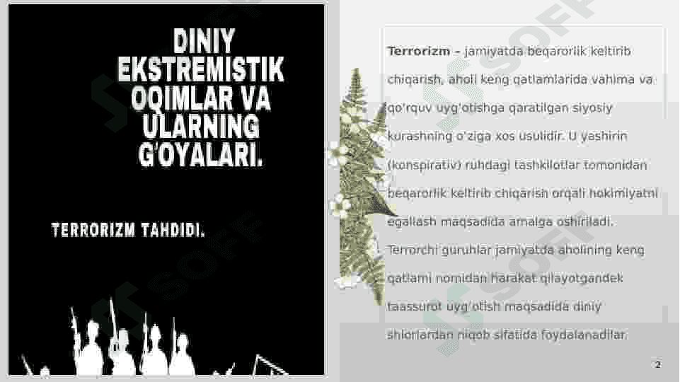 Diniy ekstremizmning tarixiy ildizlari, oqimlari, diniy ekstremizm va terrorizm tushunchasi 2