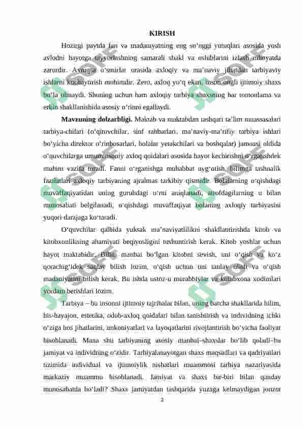 Ma’naviy axloqiy tarbiya ishlarini amalga oshirishda pedagogik mahorat 2